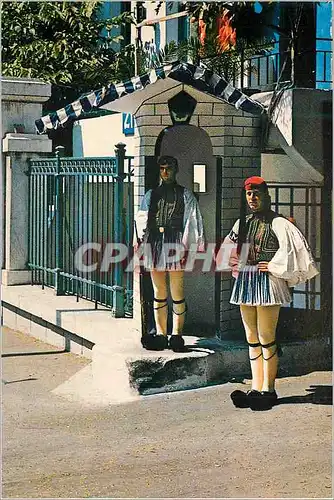 Moderne Karte Grece Euzones (Soldats) Militaria