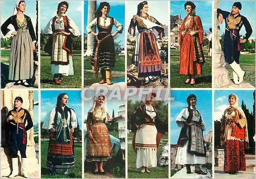 Moderne Karte Grece Costumes Grecs