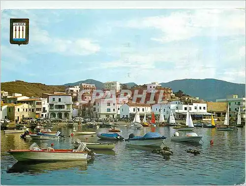 Moderne Karte Port de Llansa (Costa Brava) Vue Partielle Bateaux