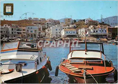 Moderne Karte Port de Llansa (Costa Brava) Vue Partielle Bateaux