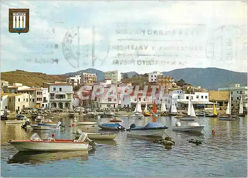 Moderne Karte Port de Llansa (Costa Brava) Vue Partielle Bateaux