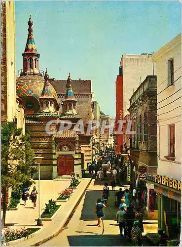 Cartes postales moderne Lloret de Mar Costa Brava Calle e Iglesia