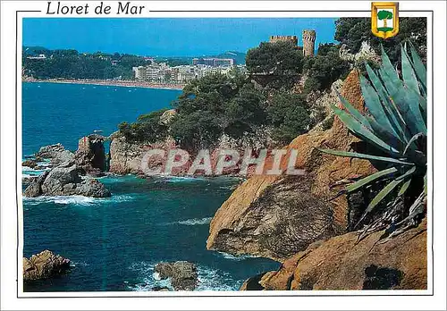 Moderne Karte Lloret de Mar (Costa Brava) Chateau et Falaises