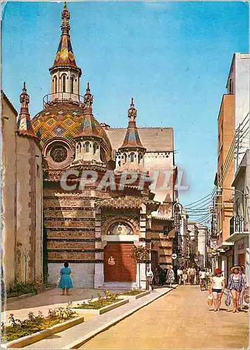 Moderne Karte Lloret de Mar Costa Brava Coin Typique et Vue Partielle de la Eglise