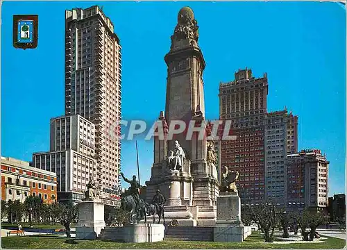 Cartes postales moderne Madrid Place d'Espagne Monument a Cervantes