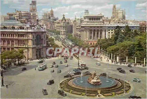 Cartes postales moderne Madrid Vue Panoramique de la Place de la Cybele et Rue d'Alcala