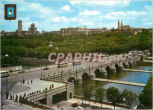 Moderne Karte Madrid Pont de Segovia et Fleuve Manzanarea