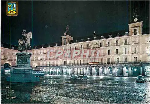 Cartes postales moderne Madrid Place Majeur Vue Nocturne