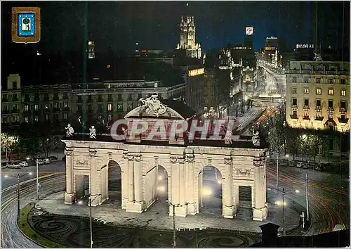 Moderne Karte Madrid Porte et Rue d'Alcala Vue Nocturne