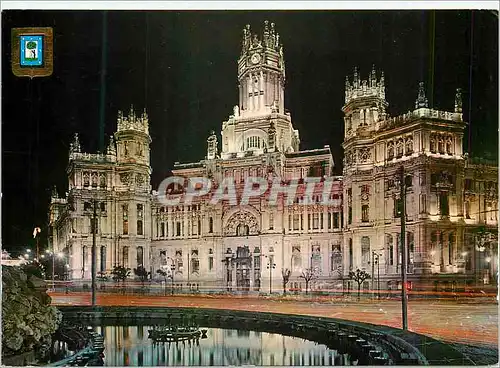 Cartes postales moderne Madrid Palais de Communications Vue Nocturne