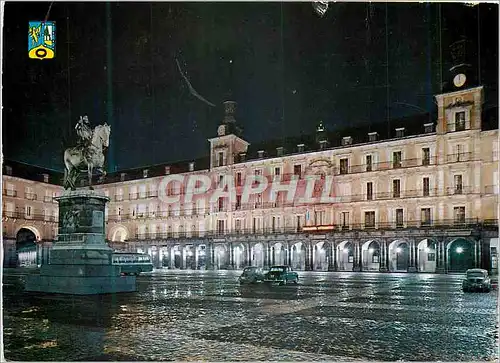 Cartes postales moderne Madrid Place Majeur Vue Nocturne