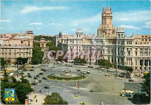 Moderne Karte Madrid la Cibeles et Palais de Communications