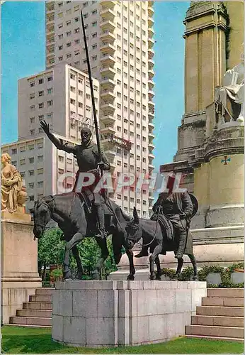 Cartes postales moderne Madrid Place d'Espagne Monument a Cervantes Don Quichotte