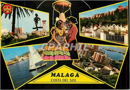 Moderne Karte Malaga Costa Del Sol Cote du Soleil