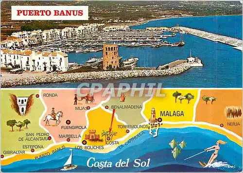 Cartes postales moderne Marbella Port Banus Bateaux Ski nautique