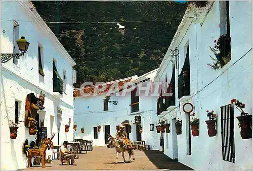 Moderne Karte Costa del Sol Mijas Rue Typique Ane Donkey