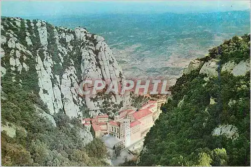 Moderne Karte Montserrat Le Monastere vu depuis San Juan