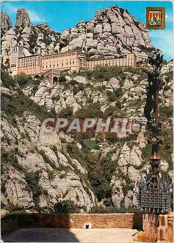 Moderne Karte Montserrat Vue du Monasteredes le Chemin de la Sainte Cave