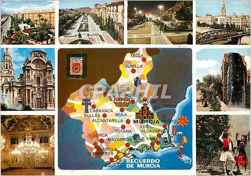 Cartes postales moderne Murcia Jardines de Vistabella Catedral Rueda de la Nora