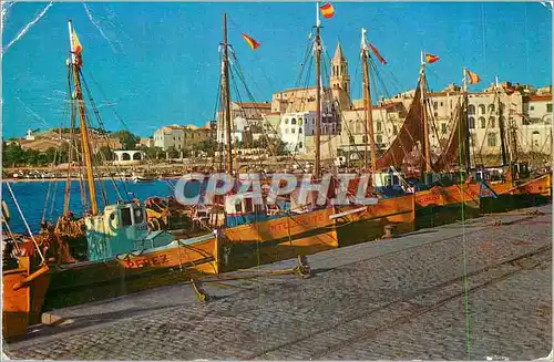 Moderne Karte Palamos Costa Brava El Puerto le Port Bateaux