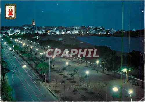 Moderne Karte Palamos Promenade et Plage Vue Nocturne