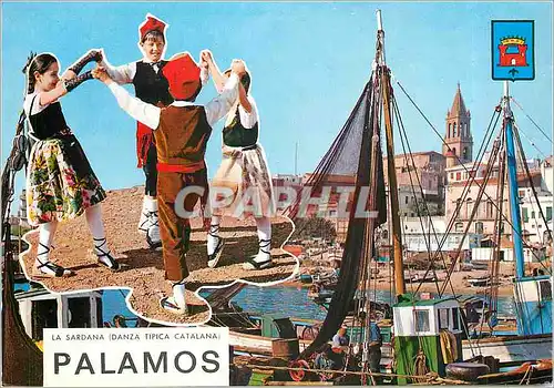 Moderne Karte Palamos (Costa Brava) Bateaux Folklore