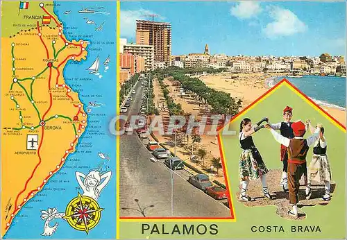 Moderne Karte Palamos (Costa Brava) Folklore