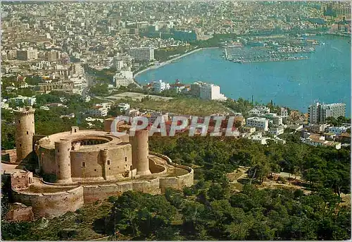 Moderne Karte Mallorca (Baleares) Espana Palma Vista Aerea del Castillo de Bellver