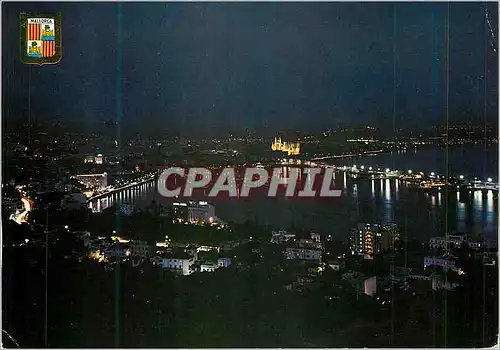 Cartes postales moderne Mallorca Palma Vue Nocturne de la Baie