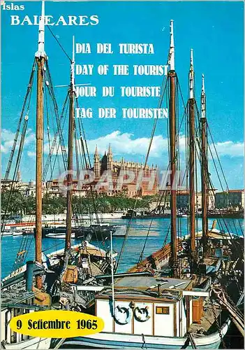 Cartes postales moderne Mallorca (Baleares) Espana Palma la Catedral desde et Muelle de Pescadores Bbateaux