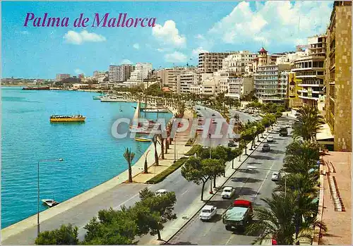 Moderne Karte Palma de Mallorca Vista Aesde el Paseo Maritimo