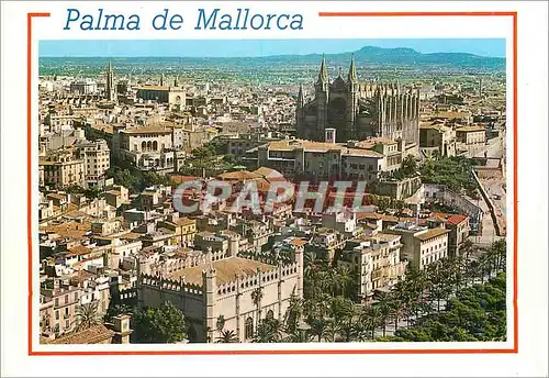 Moderne Karte Mallorca (Baleares) Espana Palma Vista Aerea del Paseo