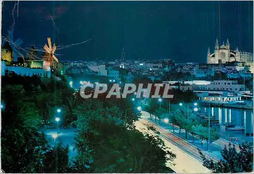 Cartes postales moderne Mallorca Palma Vue Partielle (la Nuit)