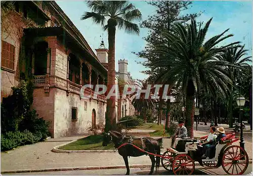 Moderne Karte Palma de Mallorca le Consulat del Mar et Promenade de Sagrera Caleche Cheval