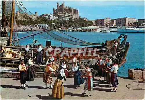 Moderne Karte Mallorca (Baleares) Espana Palma Agrupacion Folklorica Folklore Bateau