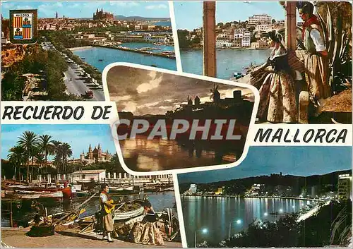 Cartes postales moderne Mallorca Palma Vista Parcial Molinos de Jonquet Bateaux