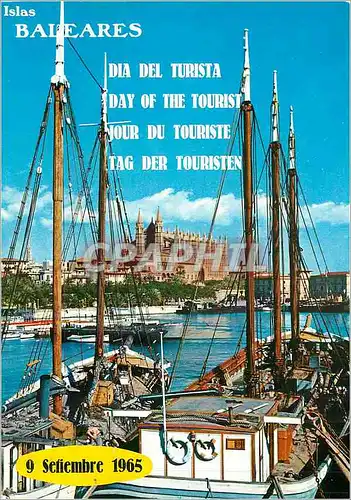 Cartes postales moderne Mallorca (Baleares) Espana Palma la Catedral Desde et Muelle de Pescadores Bateaux