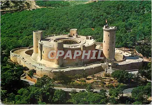 Moderne Karte Mallorca (Baleares) Espana Palma Castillo de Beliver Vista Aerea