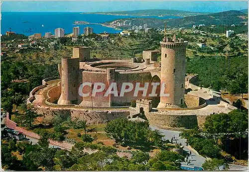 Moderne Karte Mallorca (Baleares) Espana Palma Castillo de Beliver Vista Aerea