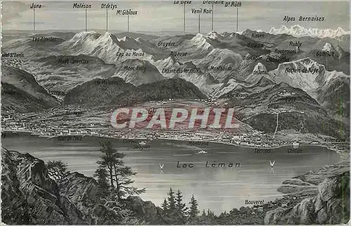 Cartes postales moderne Lac Leman Panorama de la Riviera Vaudoise