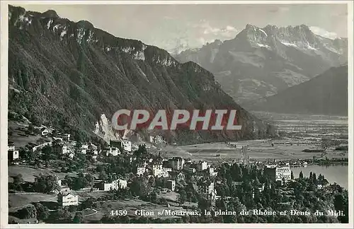 Cartes postales moderne Glion s Montreux la Plaine du Rhone et Dents du Midi
