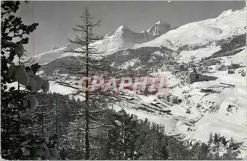 Moderne Karte St Moritz mit Piz Albana und Piz Julier