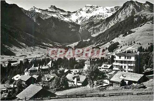 Moderne Karte Adelboden 1353m Hotels National Palace Bellevue