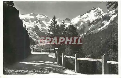 Cartes postales moderne Bernina Passtrasse mit Berninagruppe