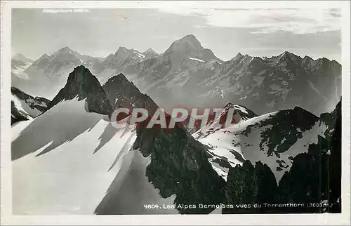 Moderne Karte Les Alpes Bernoises Vues du Torrenthorn (3003m)