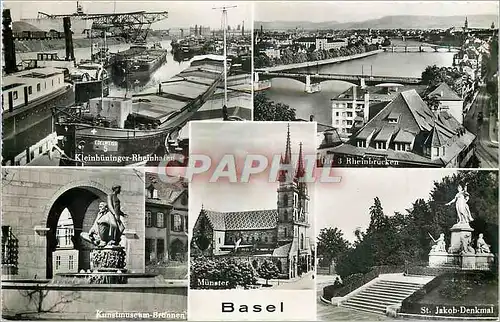 Cartes postales moderne Basel Kleinhuninger Rheinhafen Rheinbrucken