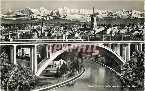 Cartes postales moderne Berne le Pont du Chemin de Fer et les Alpes