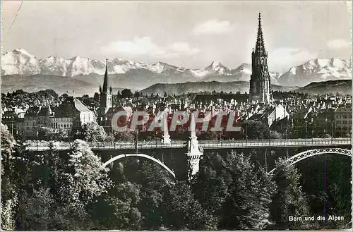 Moderne Karte Berne et les Alpes