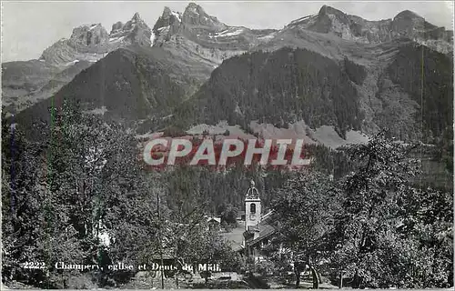 Cartes postales moderne Champery Eglise et Dents du Midi