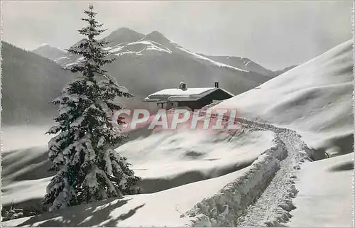 Moderne Karte Davos Blick von der Grueni